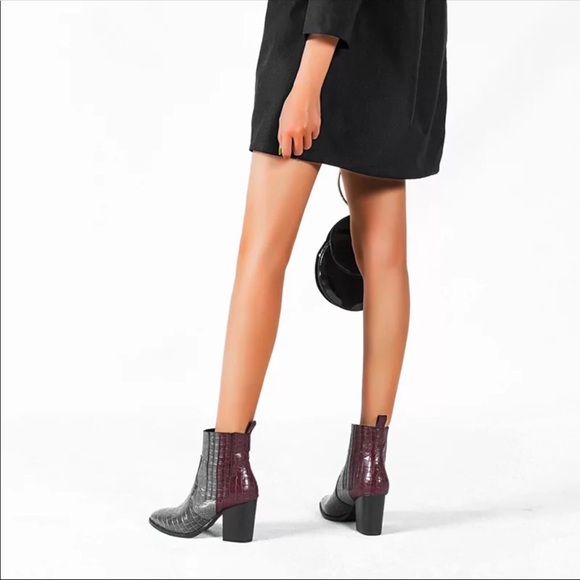 PREORDER! Tricolor Crocodile Western Style Booties - Picture 2 of 8